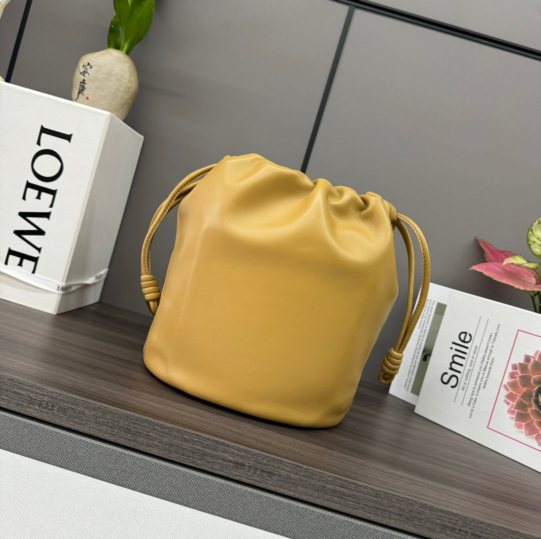 Loewe 32 Flamenco Purse Bucket in Peanut Brown Lambskin