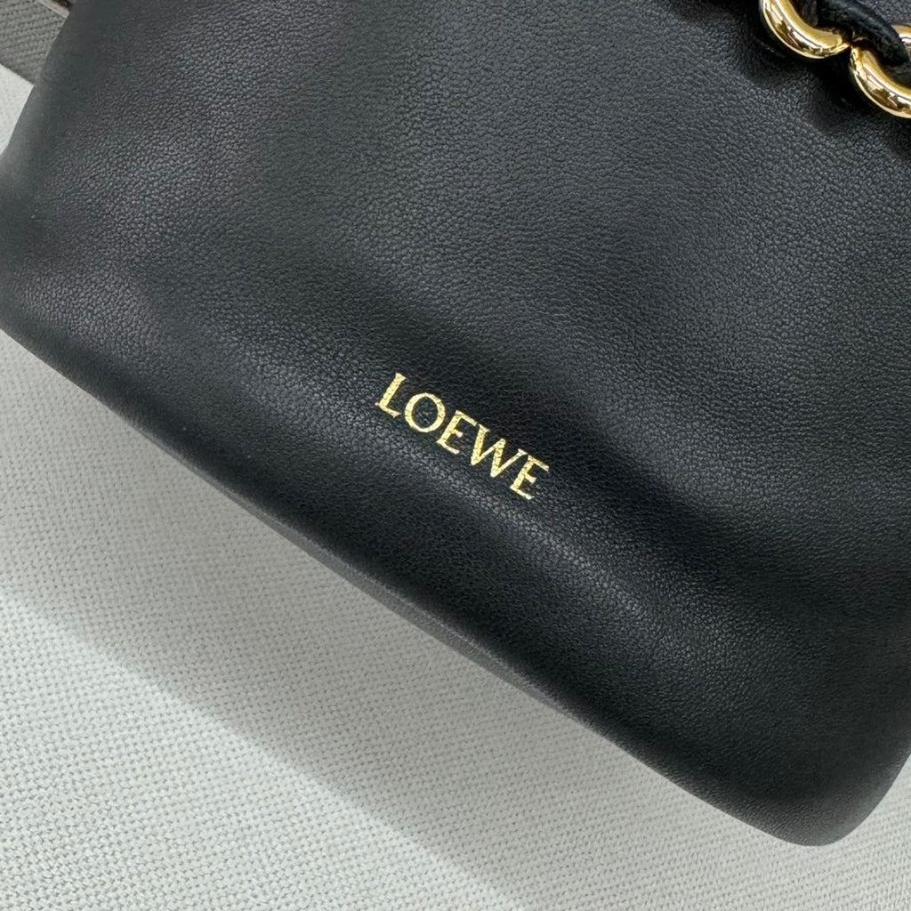 Loewe 32 Flamenco Purse Bucket in Black Lambskin