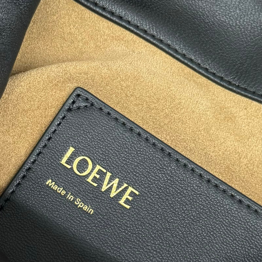 Loewe 32 Flamenco Purse Bucket in Black Lambskin