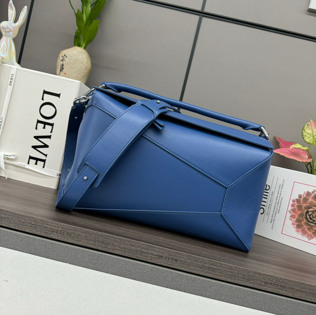 Loewe Puzzle 33 Bag in Cobalt Blue Calfskin