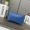 Loewe Puzzle Fold Wash 22 Bag in Royal Blue Shiny Calfskin