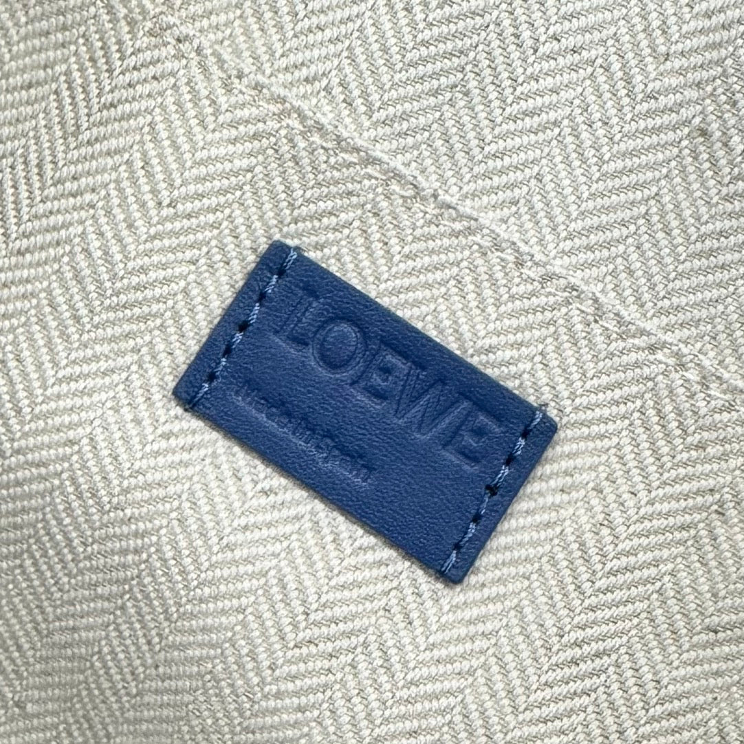 Loewe Puzzle Fold Wash 22 Bag in Royal Blue Shiny Calfskin