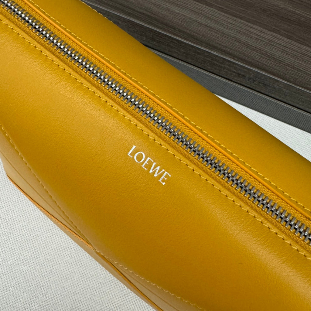 Loewe Puzzle Fold Wash 22 Bag in Banana Yellow Shiny Calfskin