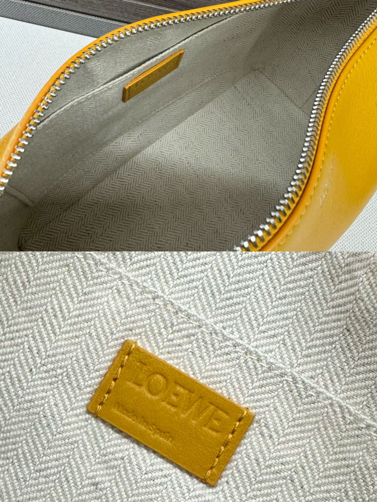 Loewe Puzzle Fold Wash 22 Bag in Banana Yellow Shiny Calfskin