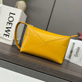 Loewe Puzzle Fold Wash 22 Bag in Banana Yellow Shiny Calfskin