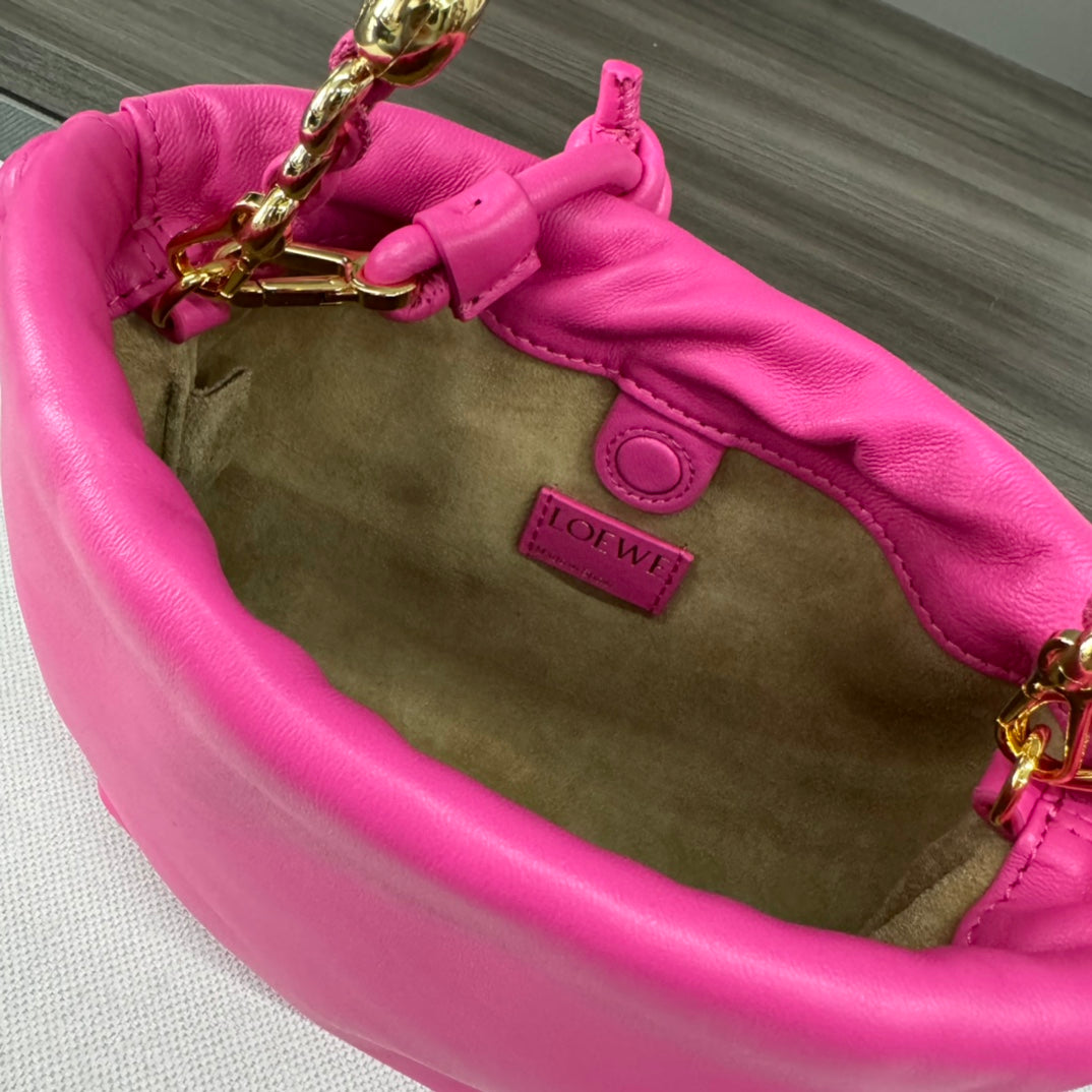 Loewe 23 Flamenco Purse Bucket in Fusica Pink Lambskin