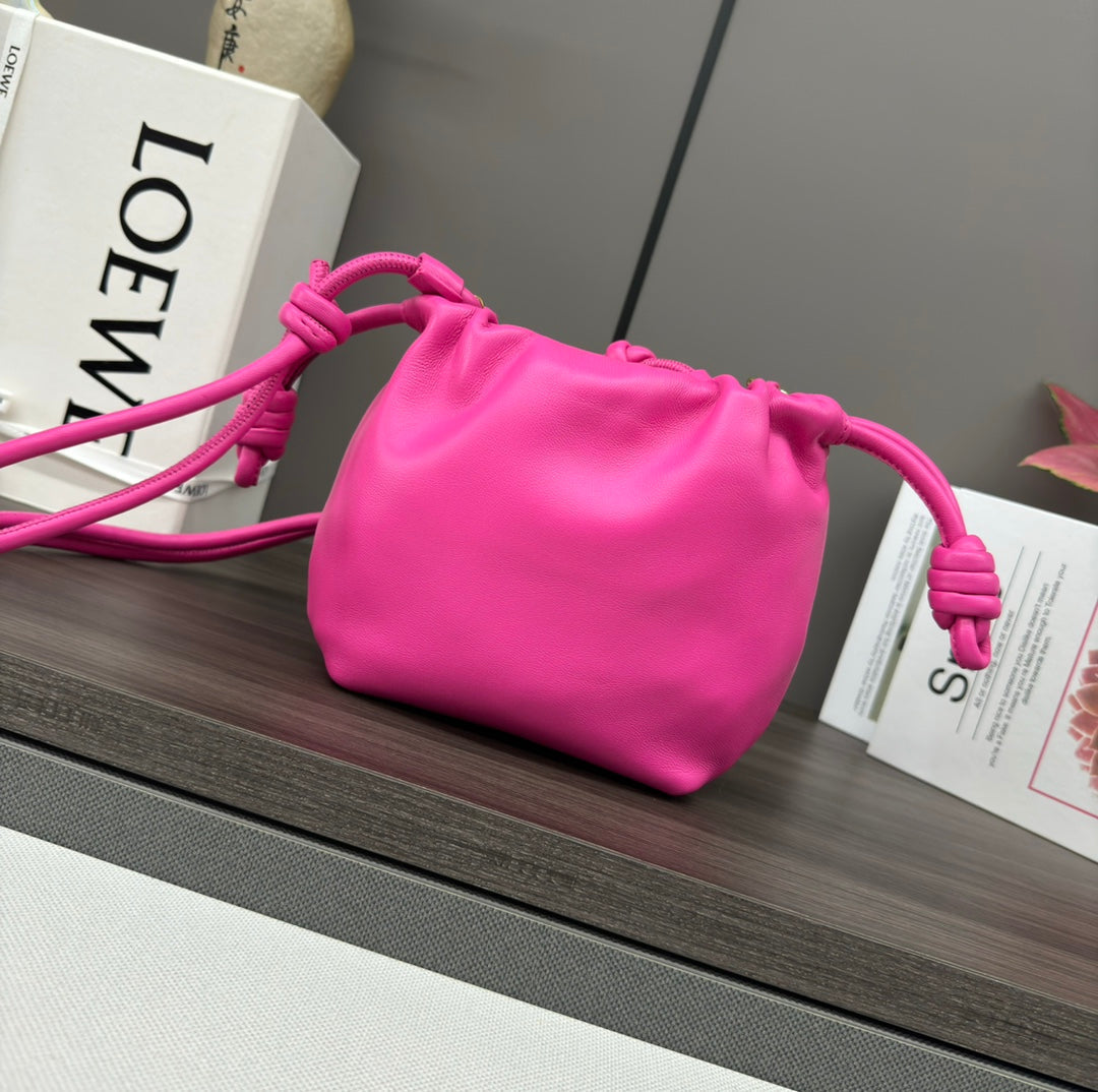 Loewe 23 Flamenco Purse Bucket in Fusica Pink Lambskin