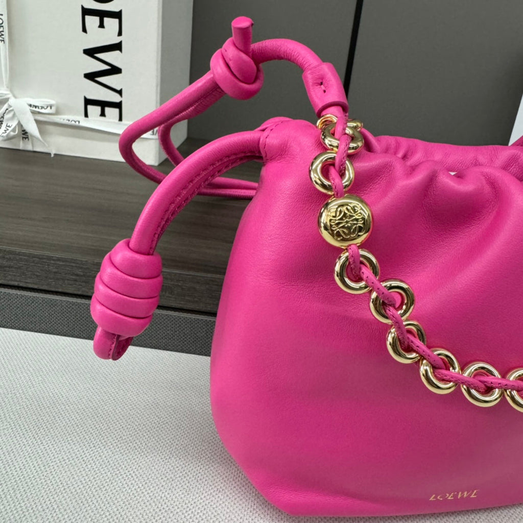 Loewe 23 Flamenco Purse Bucket in Fusica Pink Lambskin