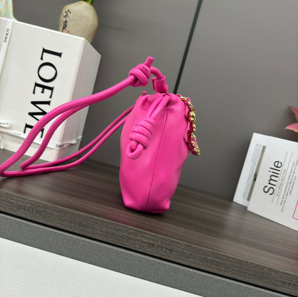 Loewe 23 Flamenco Purse Bucket in Fusica Pink Lambskin