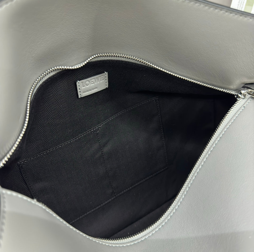 Loewe Puzzle Large 36 Bag in Gray Calfskin