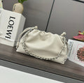 Loewe Medium 30 Flamenco Purse Bucket in White Lambskin
