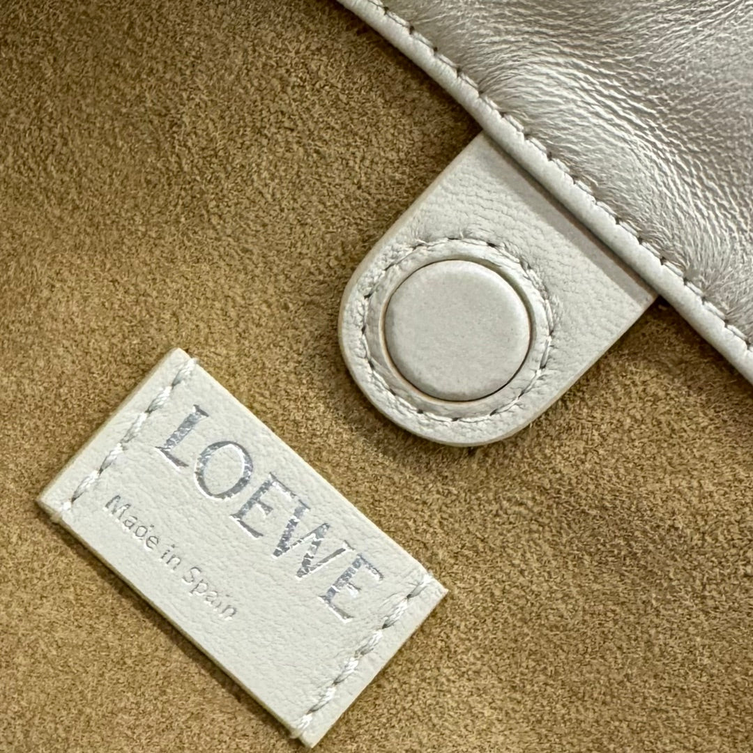 Loewe 23 Flamenco Purse Bucket in White Lambskin