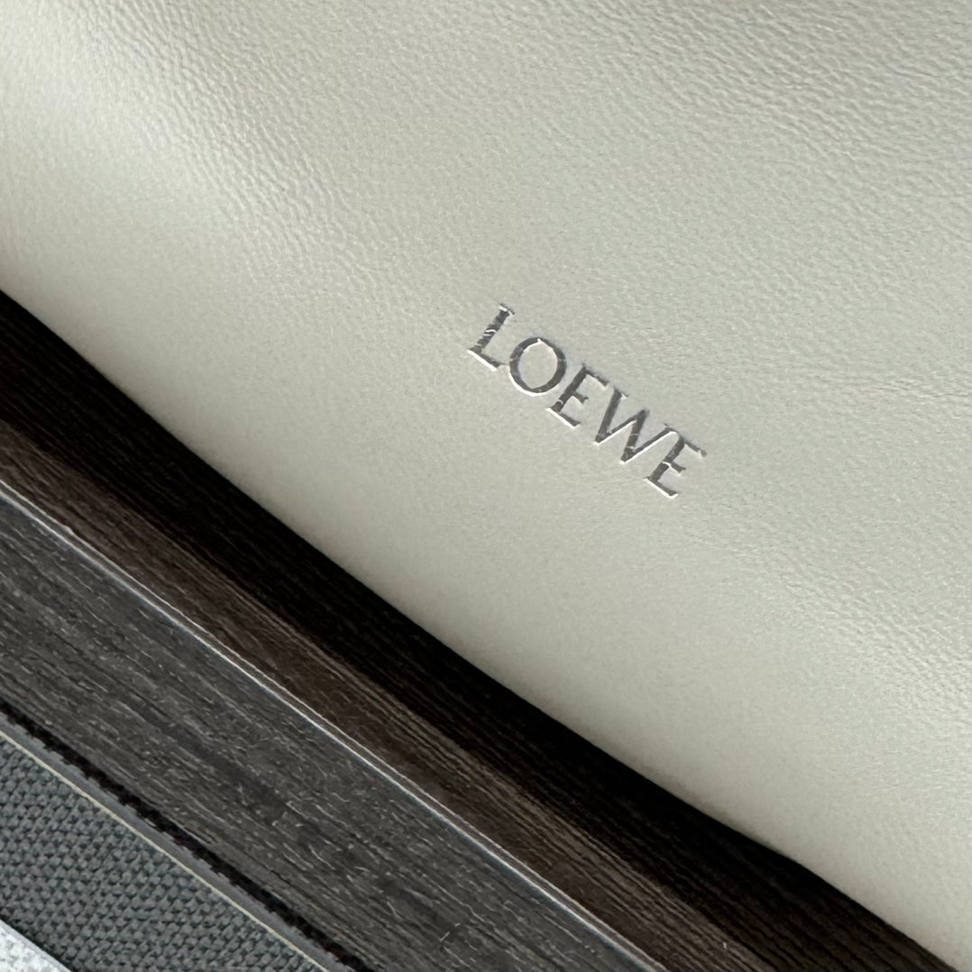 Loewe 23 Flamenco Purse Bucket in White Lambskin