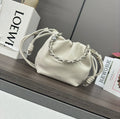 Loewe 23 Flamenco Purse Bucket in White Lambskin
