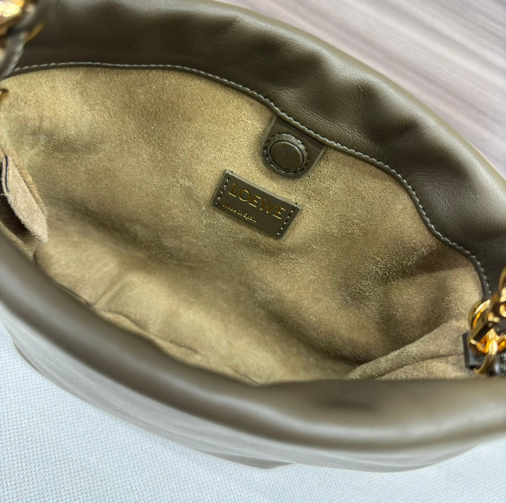 Loewe 23 Flamenco Purse Bucket in Army Green Lambskin