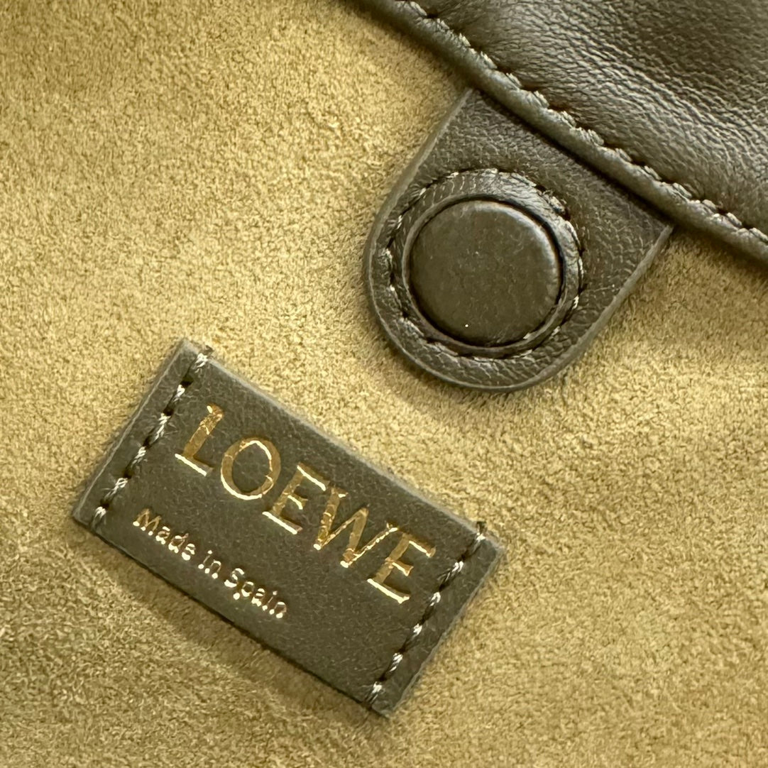 Loewe 23 Flamenco Purse Bucket in Army Green Lambskin