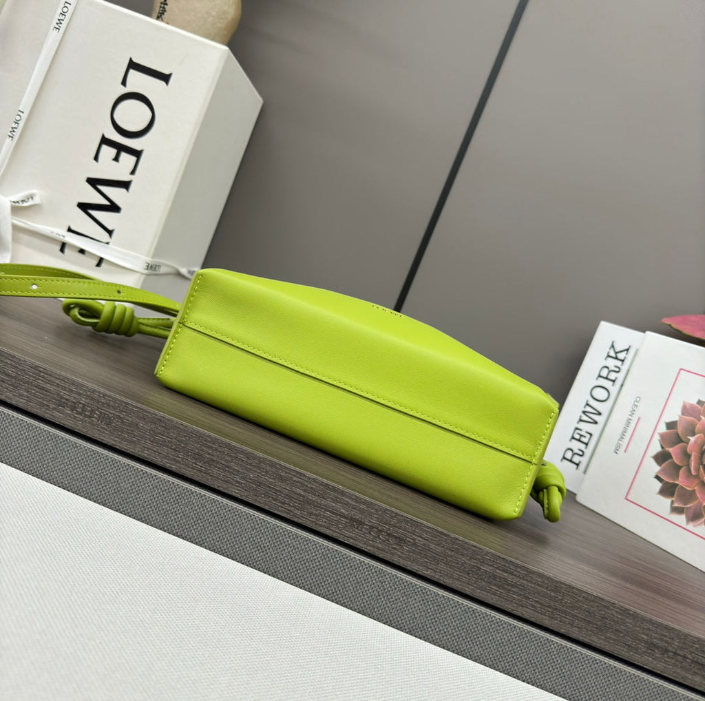 Loewe 23 Mini Flamenco Purse Bag in Green Chartreuse Nappa Lambskin