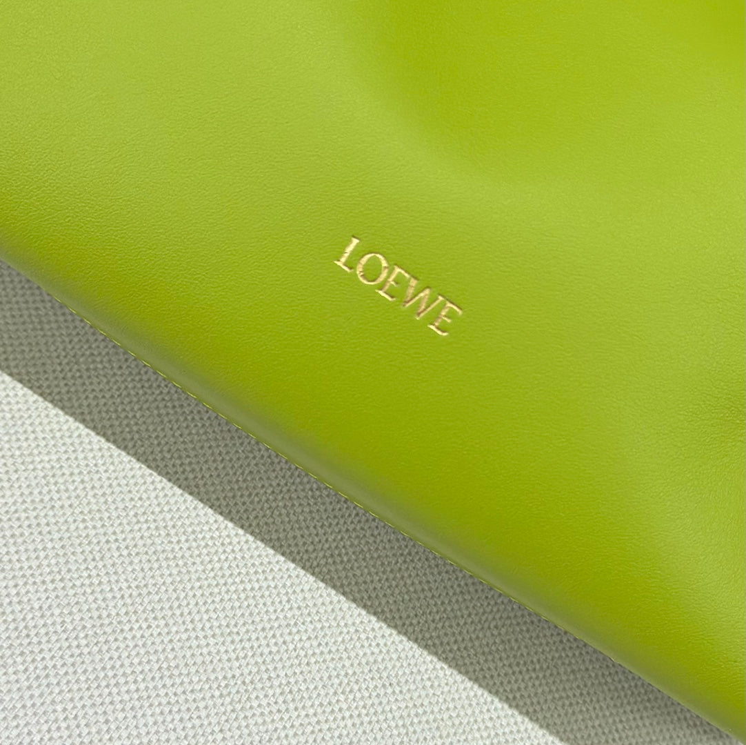 Loewe 23 Mini Flamenco Purse Bag in Green Chartreuse Nappa Lambskin