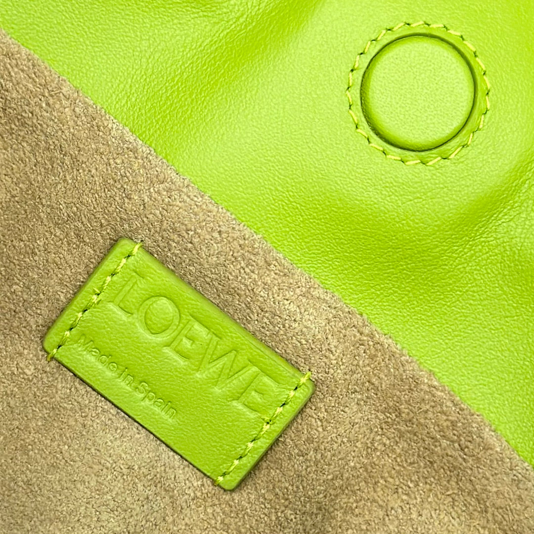 Loewe 23 Mini Flamenco Purse Bag in Green Chartreuse Nappa Lambskin