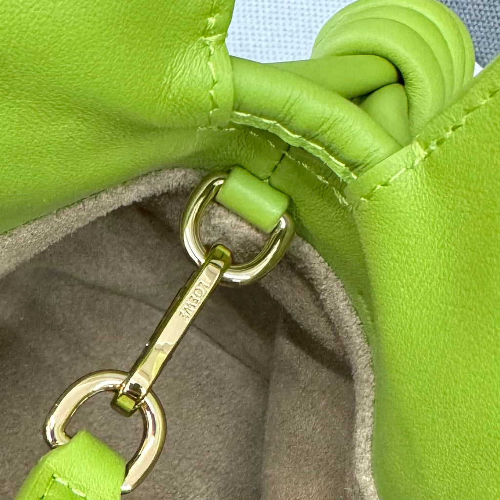 Loewe 23 Mini Flamenco Purse Bag in Green Chartreuse Nappa Lambskin