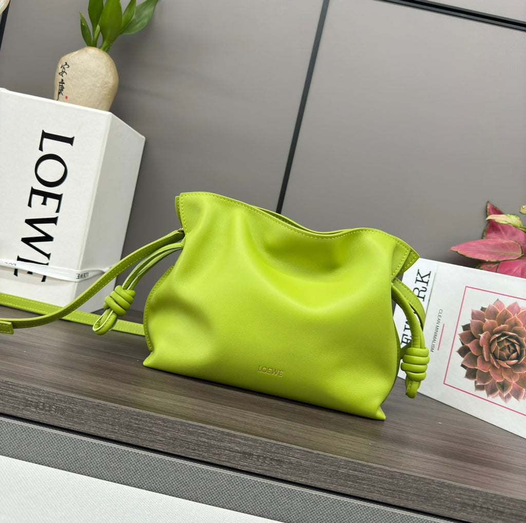 Loewe 23 Mini Flamenco Purse Bag in Green Chartreuse Nappa Lambskin
