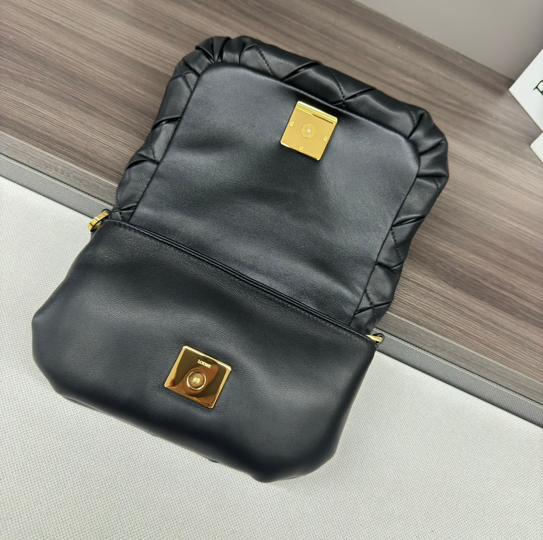 Loewe 20 Puffer Goya Bag in Black Nappa Lambskin