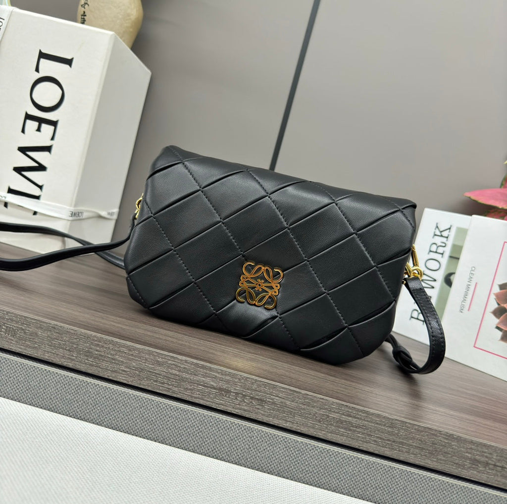 Loewe 20 Puffer Goya Bag in Black Nappa Lambskin