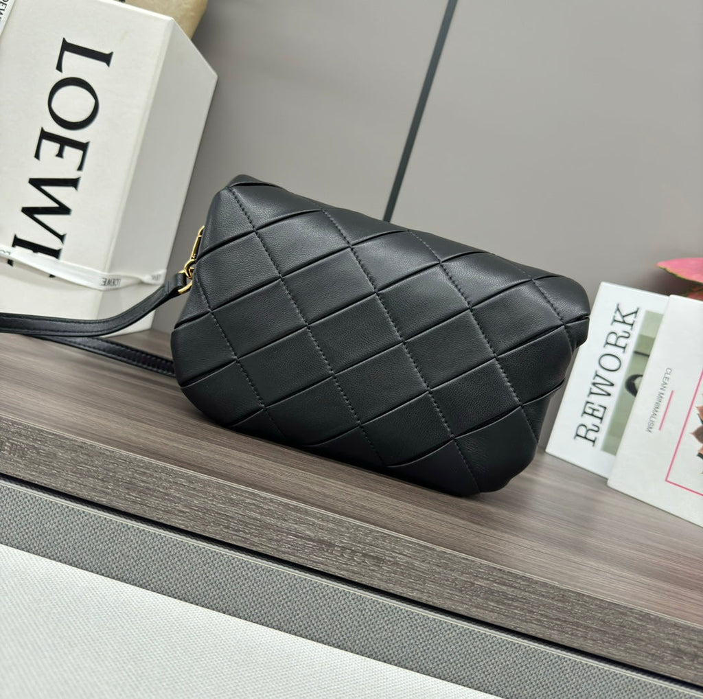 Loewe 20 Puffer Goya Bag in Black Nappa Lambskin