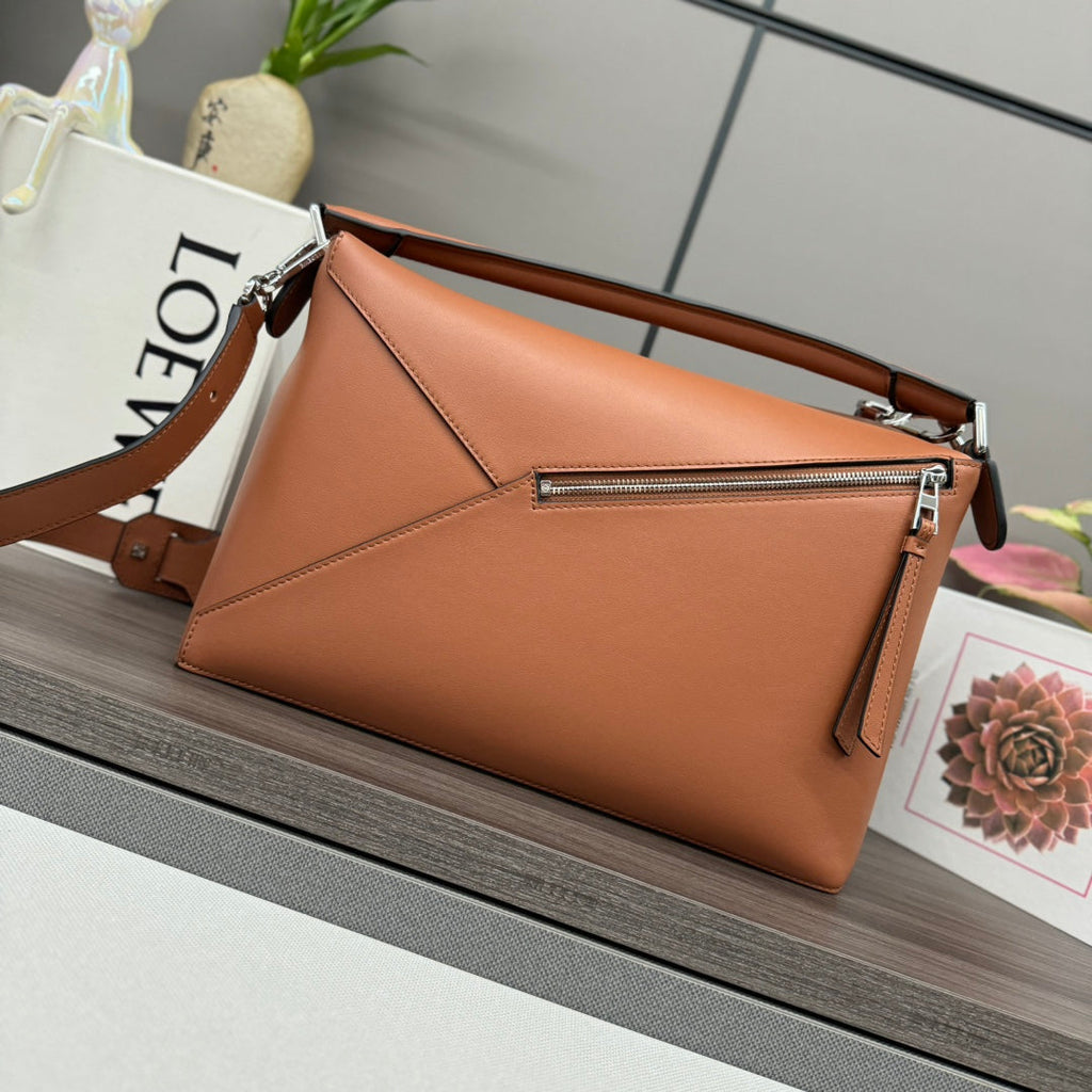 Loewe Puzzle 33 Bag in Bronze Brown Calfskin