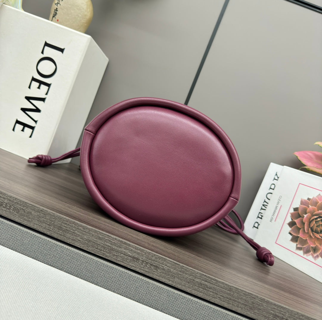 Loewe 32 Flamenco Purse Bucket in Plum Purple Lambskin