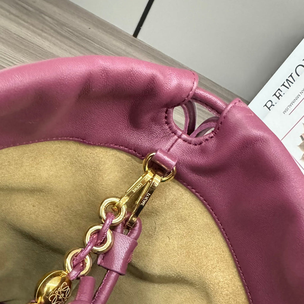 Loewe 32 Flamenco Purse Bucket in Plum Purple Lambskin