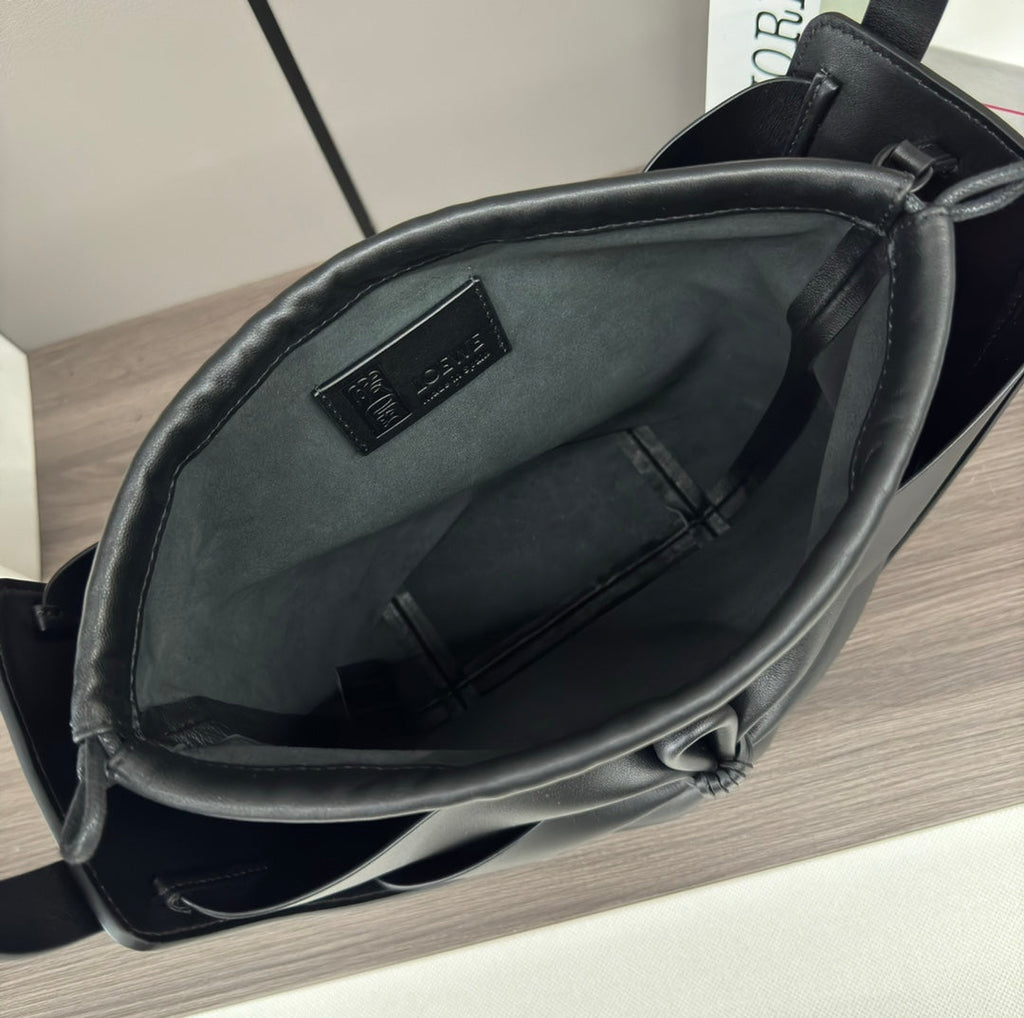 Loewe 27 Hammock Compact Bag in Black Calfskin