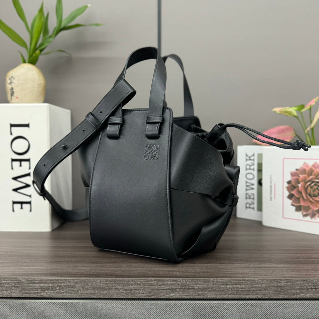 Loewe 27 Hammock Compact Bag in Black Calfskin