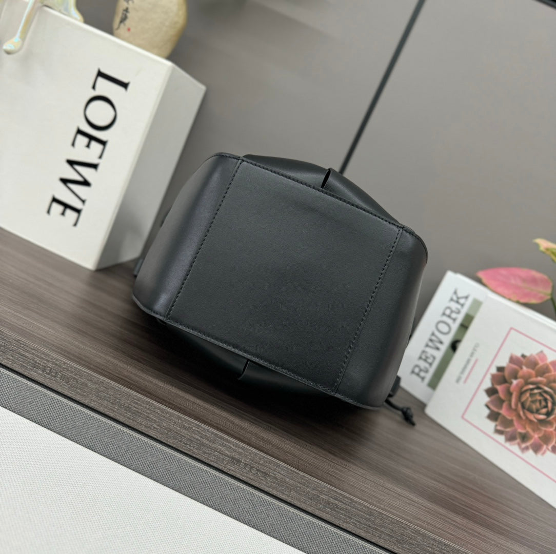 Loewe 27 Hammock Compact Bag in Black Calfskin