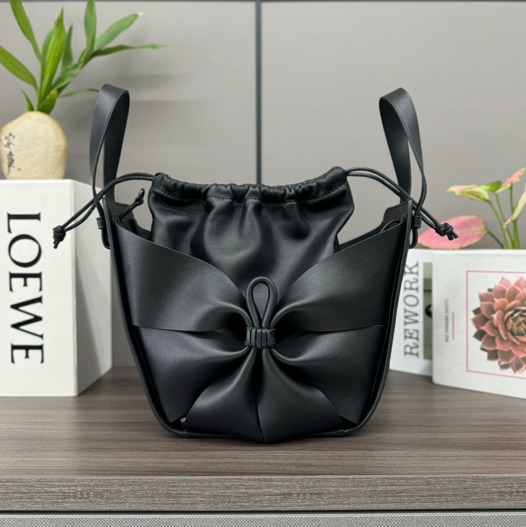Loewe 27 Hammock Compact Bag in Black Calfskin