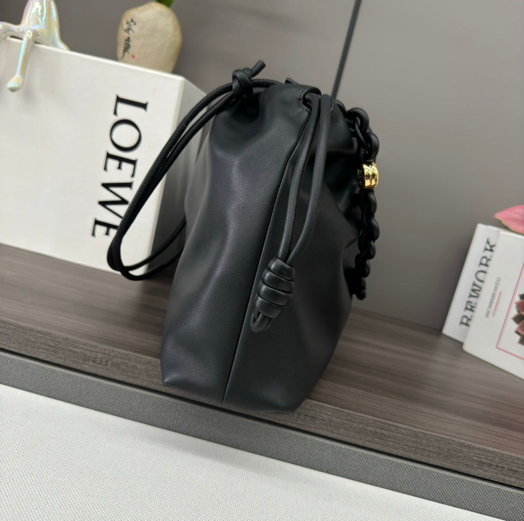 Loewe Large 41 Flamenco Purse Bucket in Black Lambskin