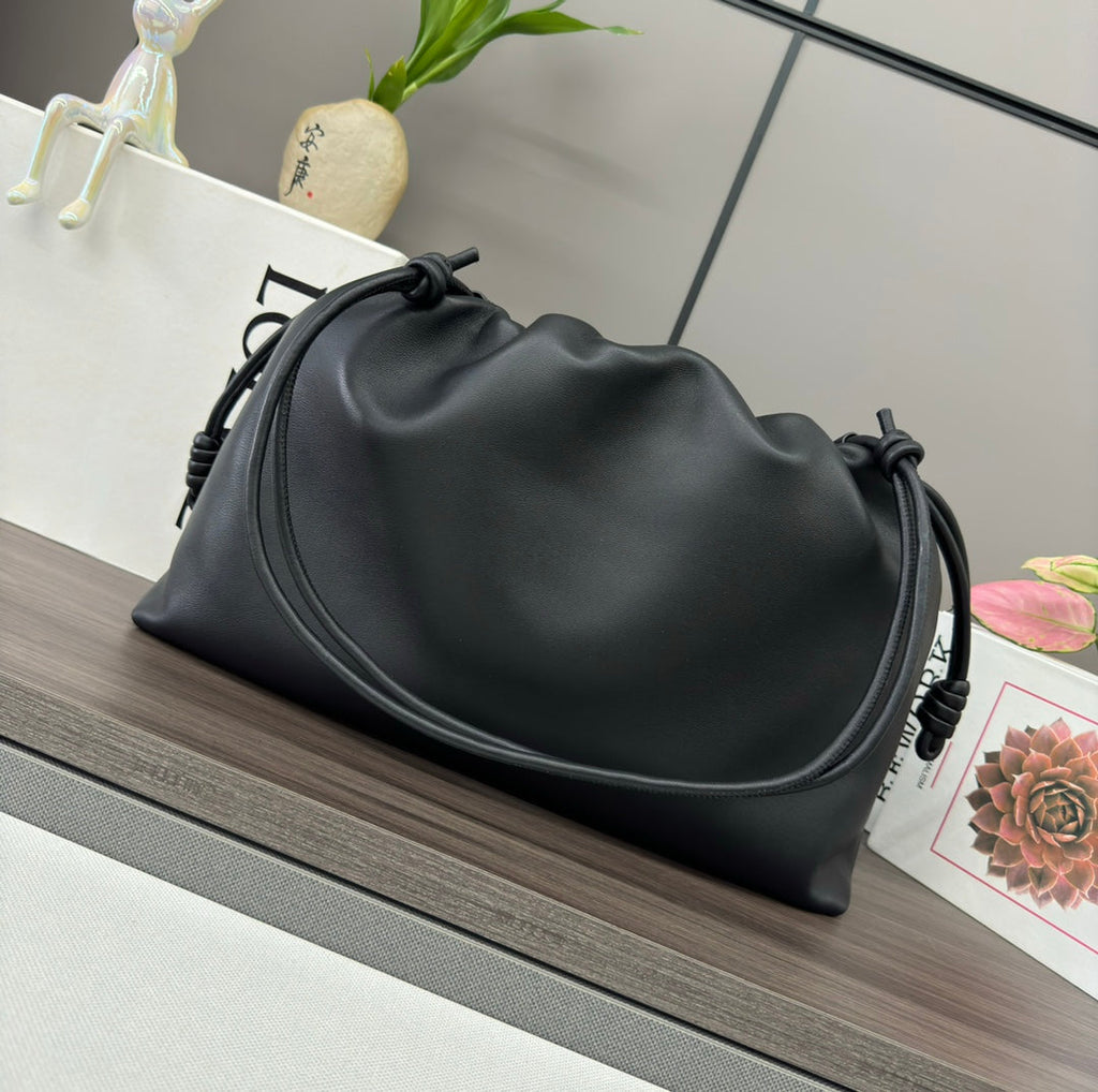 Loewe Large 41 Flamenco Purse Bucket in Black Lambskin