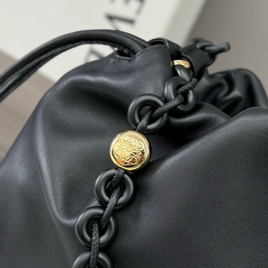 Loewe Large 41 Flamenco Purse Bucket in Black Lambskin