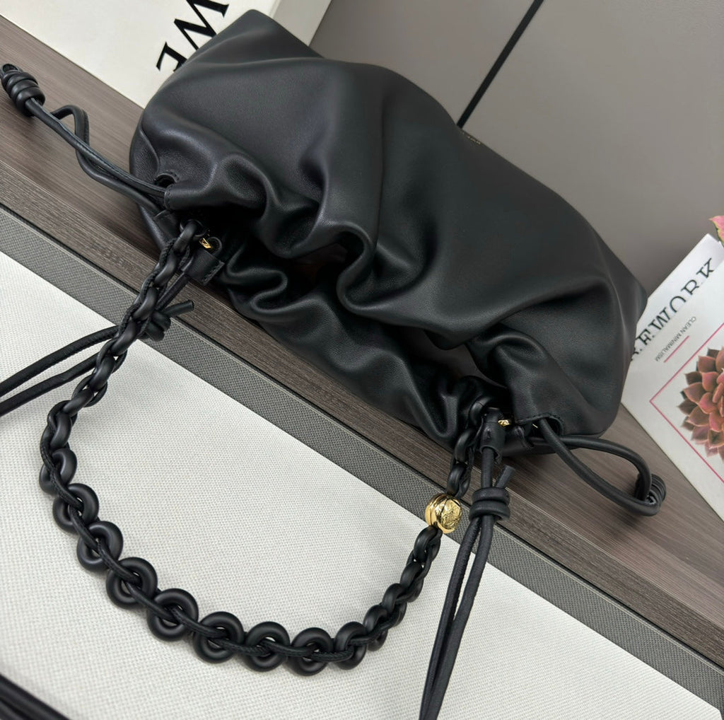 Loewe Large 41 Flamenco Purse Bucket in Black Lambskin