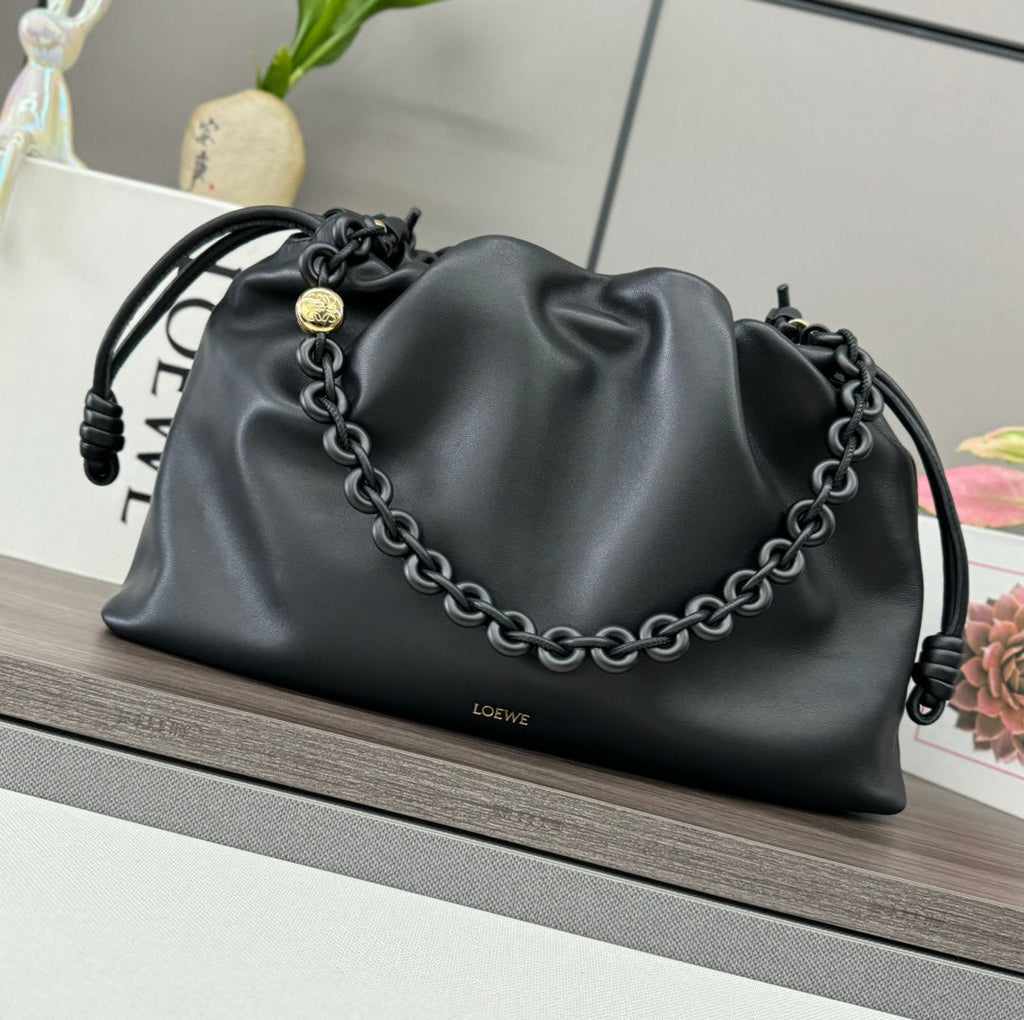 Loewe Large 41 Flamenco Purse Bucket in Black Lambskin