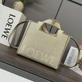 Small 24 Loewe Font Tote in Ecru Jacquard Canvas