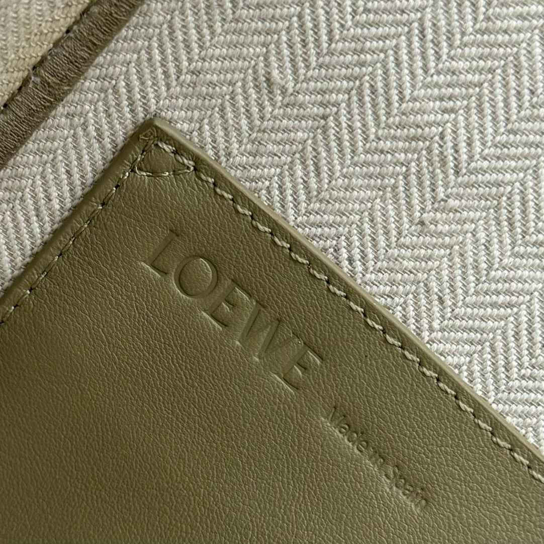 Small 24 Loewe Font Tote in Ecru Jacquard Canvas