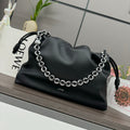 Loewe Large 41 Flamenco Purse Bucket in Black Lambskin Silver Hardware