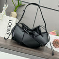 Loewe Interlaced Hobo 38 Bag in Black Calfskin