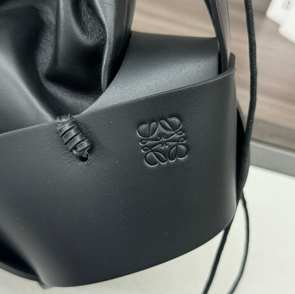 Loewe Interlaced Hobo 38 Bag in Black Calfskin