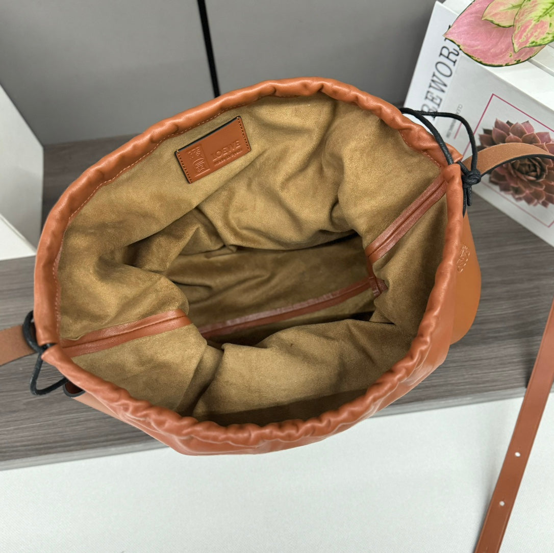 Loewe Interlaced Hobo 38 Bag in Bronze Brown Calfskin
