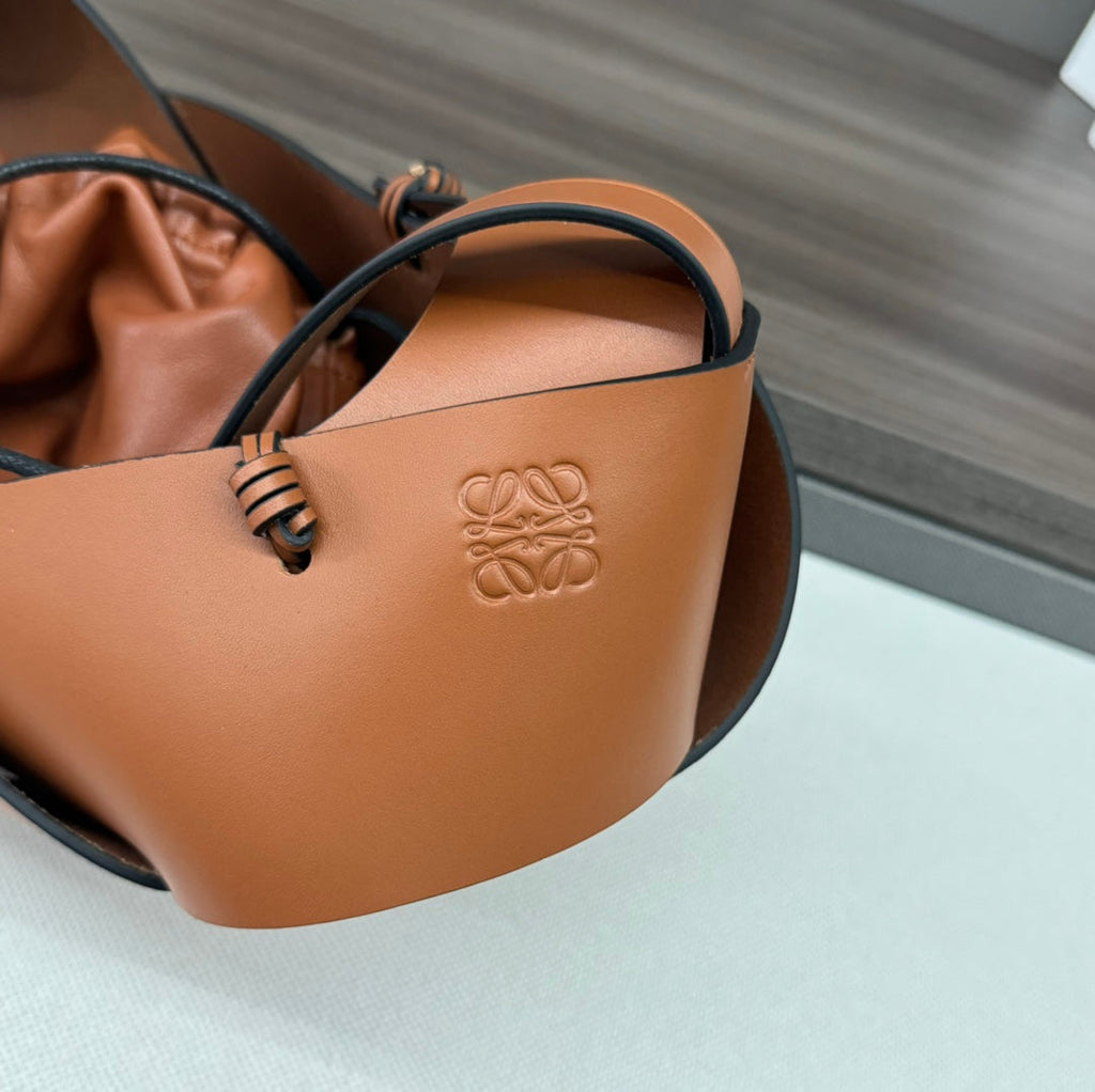 Loewe Interlaced Hobo 38 Bag in Bronze Brown Calfskin
