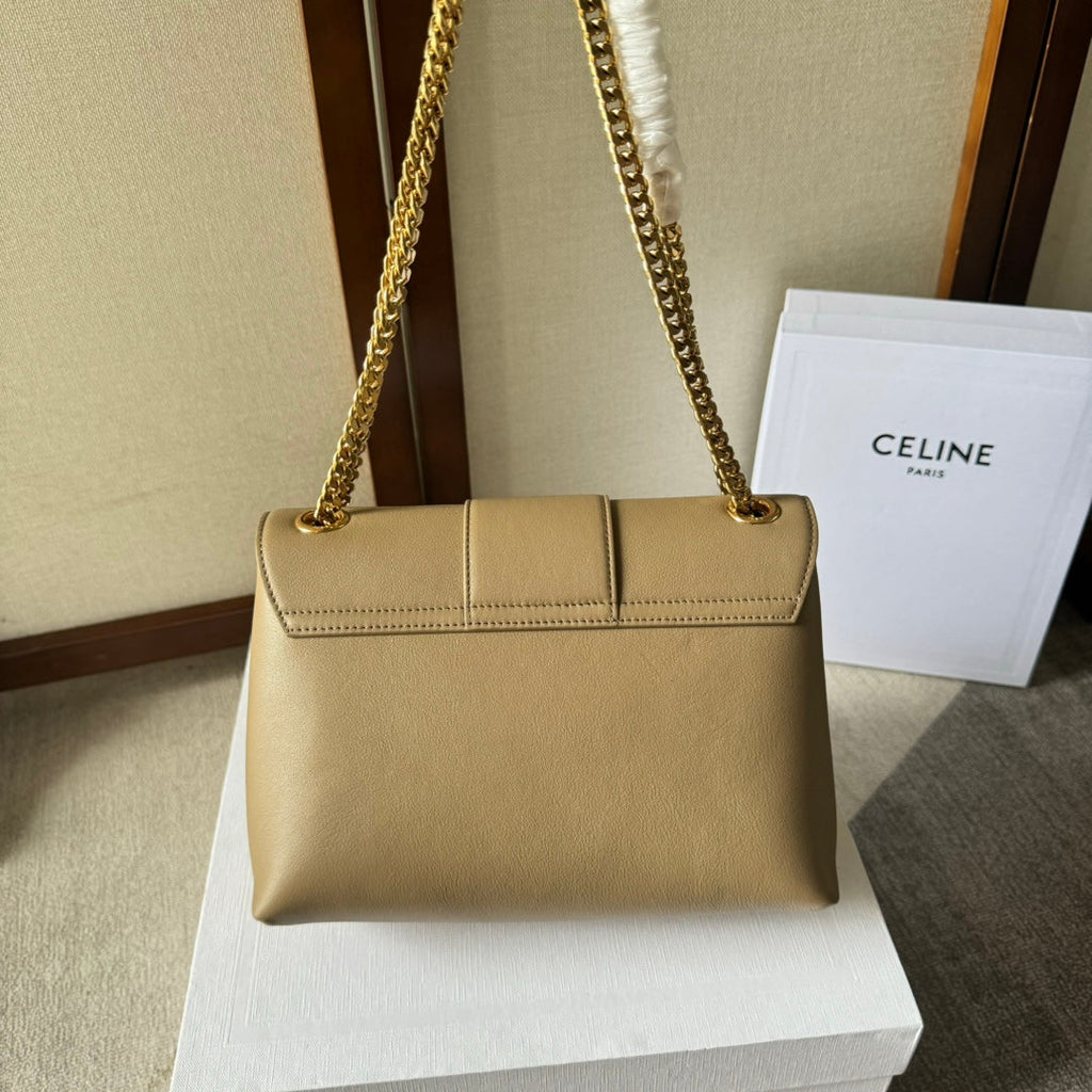 Celine Medium Victoire Bag 25 in Camel Gold Calfskin