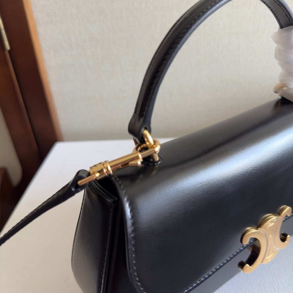 Celine Teen Lola 20 in Black Calfskin Gold Hardware Bag