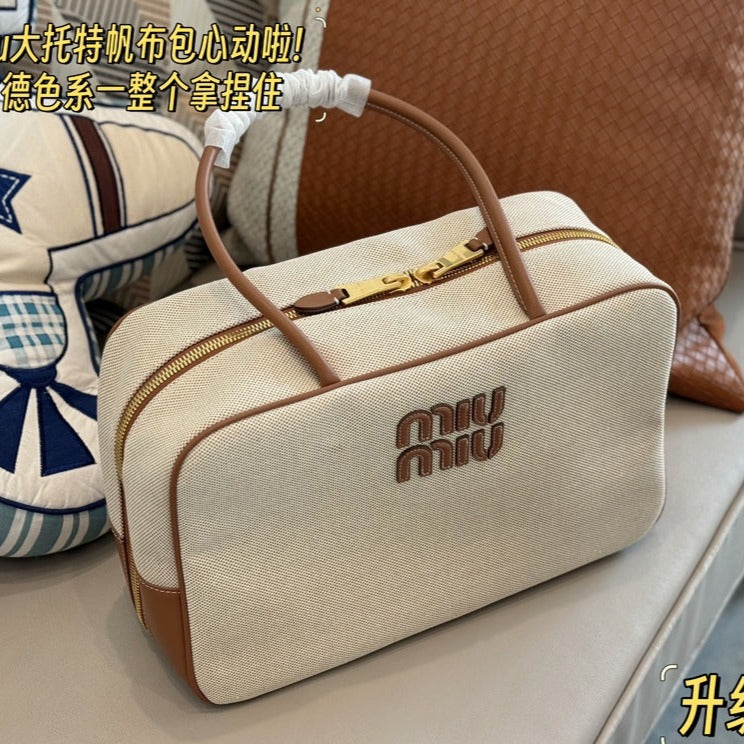 Top - Handle 35 Bag in Beige Canvas